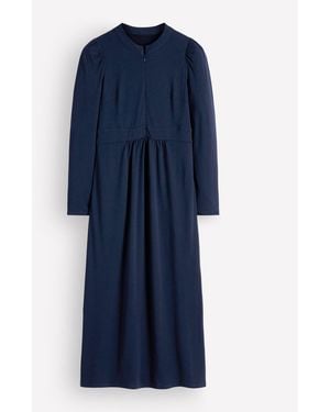 Boden Hope Zip Detail Jersey Dress - Blue
