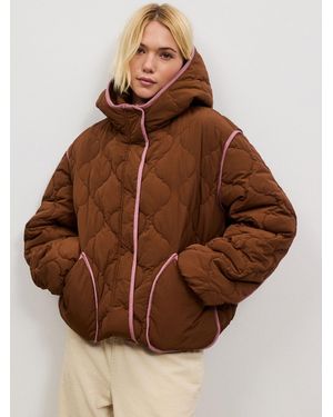 Next Tan With Piping Lightweight Quilted Jacket - Brown