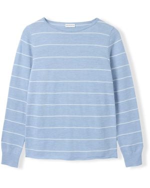 Celtic & Co. Merino Fine Knit Boat Neck Sweater - Blue
