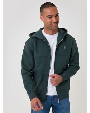 Threadbare Heavyweight Relaxed Fit Cotton Rich Zip Through Hoodie - Green