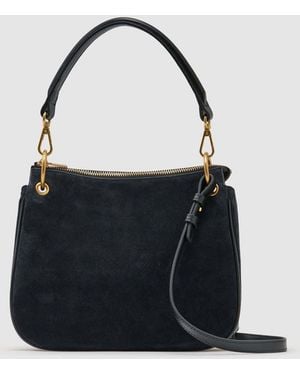 Reiss Colette - Navy Suede Crossbody Bag, One - Blue