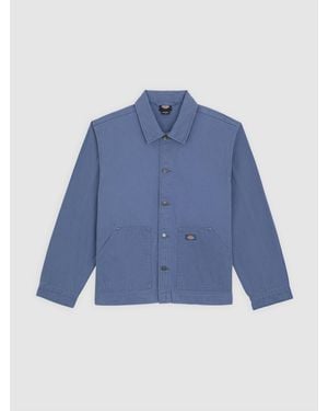 Dickies Button Through Canvas Barn Jacket - Blue