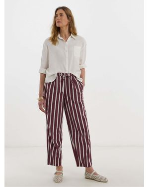 JD Williams Jd Williams Linen Tie Waist Mix Wide Leg Culottes - Red