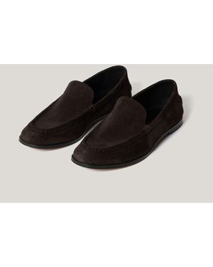 Jigsaw Soft Suede Moccasin Shoes - Black