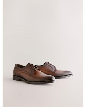 Next Leather Derby Shoes - Natural