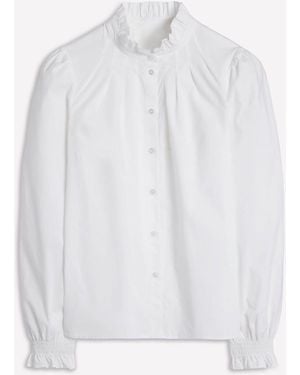 Boden Lorna Pleated Cotton Top - White