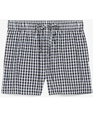 Superdry Cotton Stripe Elastic Shorts - Blue