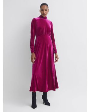 Florere Velvet Midi Dress - Pink