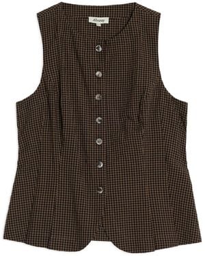 Albaray Gingham Waistcoat - Brown