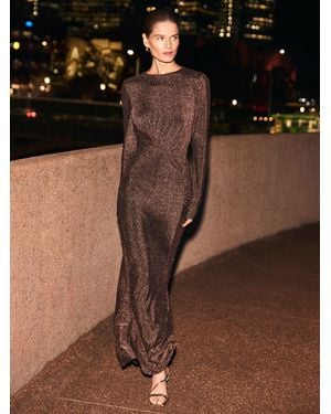Forever New Forever New Farrah Glitter Draped Maxi Dress - Schwarz