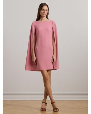 Ralph Lauren Cape Georgette Cocktail Mini Dress - Pink