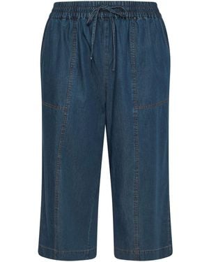 Evans Cropped Wide Leg Pull On Pants - Blue