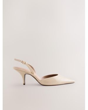 Next Forever Comfort Pointed Toe Curvy Slingback Heels - Natural