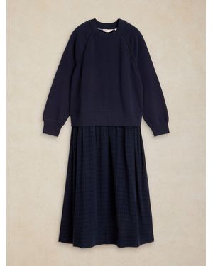 White Stuff Carter Mix Sweat Dress - Blue