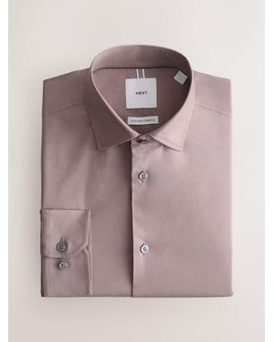 Next Slim Fit Cotton Stretch Long Sleeve Formal Shirt - Multicolor