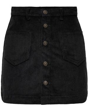 ONLY Corudroy Button Through Short Skirt - Black