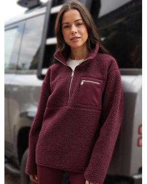 Threadbare Half Zip Borg Fleece - Purple