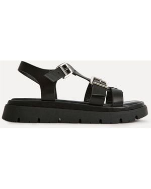 Linzi Portrait Two Strap Flatform Sandals - Black
