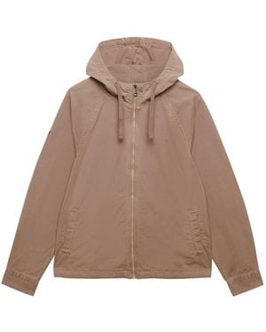 Superdry Hooded Washed Twill Jacket - Natural