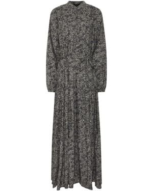 Long Tall Sally Floral Tie Waist Maxi Dress - Gray