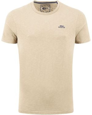 Weird Fish Fished Branded Cotton T-Shirt - Natural