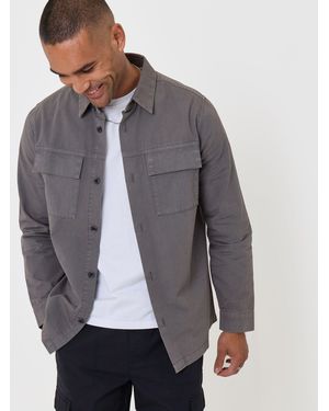 Threadbare Cotton Patch Pocket Shacket - Grey