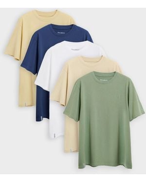 Threadbare Cotton Crew Neck T-Shirts 5 Pack - Blue