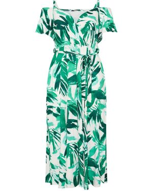 Yours Curve London Cold Shoulder Maxi Dress - Green