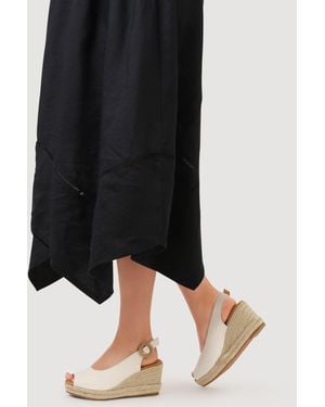 Pavers Buckle Fastening Wedge Espadrilles - Black