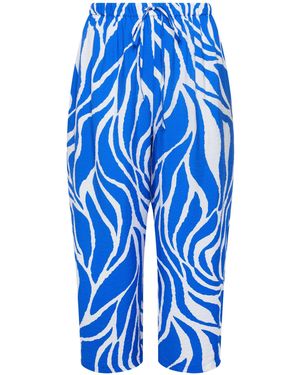 Evans Paisley Wide Leg Pants - Blue