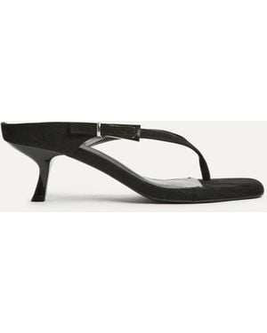 Linzi Elanie Toe Post Heeled Sandals - Black