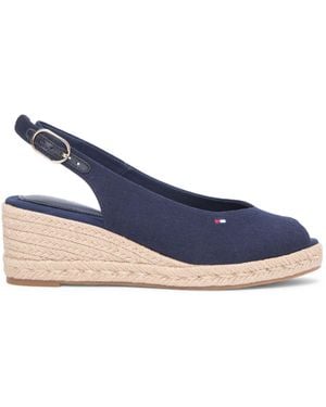 Tommy Hilfiger Hemp Slingback Wedge Espadrilles - Blue