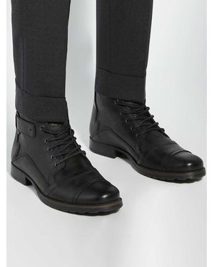 Dune Simon Schnürstiefel Mit Ziernähteneu 45 (Uk 11) - Schwarz