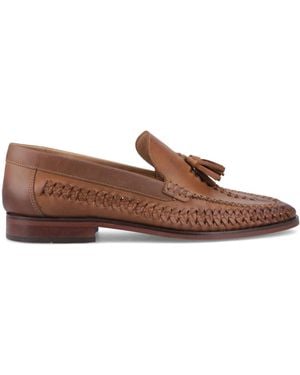 Base London Bracken Leather Weave Loafer - Brown