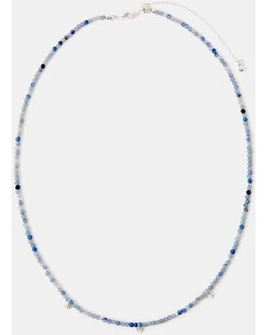 Accessorize Sterling-Plated Aventurine Beaded Necklace - White