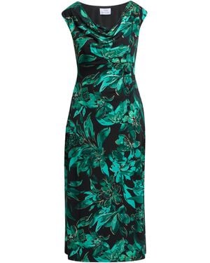 Gina Bacconi Hatty Floral Cowl Neck Midi Dress - Green