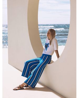 Jigsaw Stripe Knitted Pants - Blue
