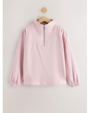 Self Half Zip Sweatshirt - Pink