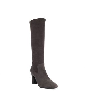 Dune Wide Fit Simple Stretch Knee High Boots - White
