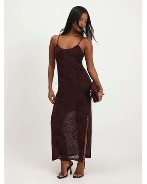 River Island Petite Strappy Lace Maxi Dress - Red