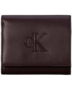 Calvin Klein Calvin Klein Embossed Monogram Bifold Wallet - Brown