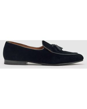 Reiss Harry Velvet Velvet Tassel-Detail Loafers - Blue