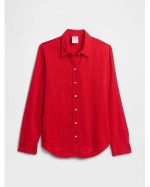 Gap Oversized Leinenmischung Easy Shirt - Rot