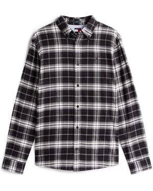 Tommy Hilfiger Regular Fit Check Flannel Shirt - Black