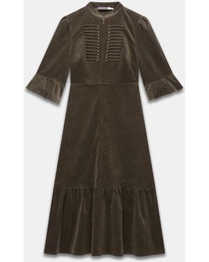 Mint Velvet Corduroy Midi Dress - Green