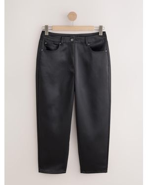 Next Satin Barrel Leg Pants - Black