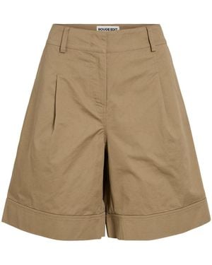 ROUGE EDIT Cargo Knee Shorts - Natural