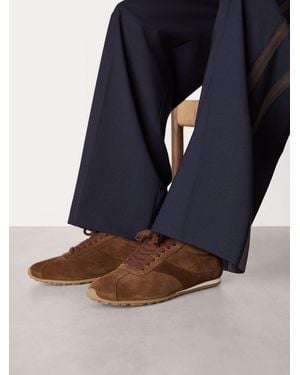 Whistles Soft Suede Unlined Sneakers - Blue