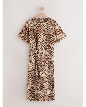 Next Jersey Twist T-Shirt Summer Dress - Natural