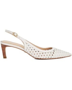 dunelondon Divided Weave Kitten Slingback Shoes - White